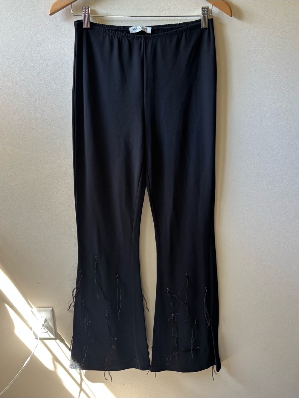 Eco Italy Black Feather Dress Pants